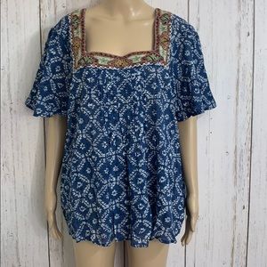 Sundance Beaded Embroidered Blouse